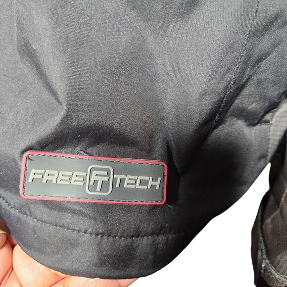 Free Tech Performance Outerwear Jacket S Black & Gray Water-Resistant Hooded Coa - Picture 4 of 13